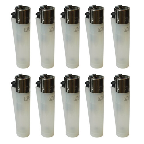 Clipper Clipper Classic Large Reusable Lighter 10 Pack (Translucent White)