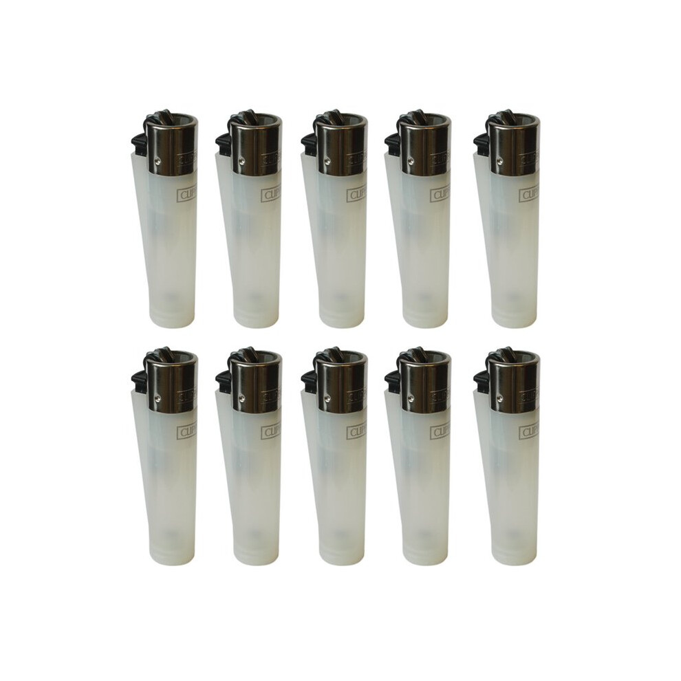 Clipper Classic Large Reusable Lighter 10 Pack (Translucent White)
