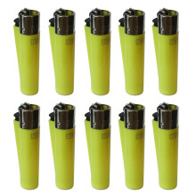 Clipper Classic Large Reusable Lighter 10 Pack (Yellow)