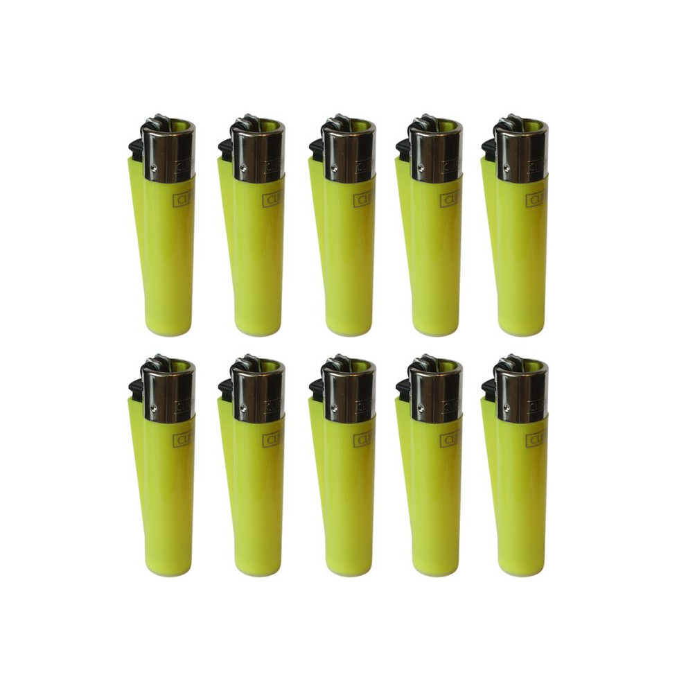 Clipper Classic Large Reusable Lighter 10 Pack (Yellow)