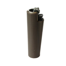 Clipper Refillable Pocket Lighter Soft Touch Rubber Brown