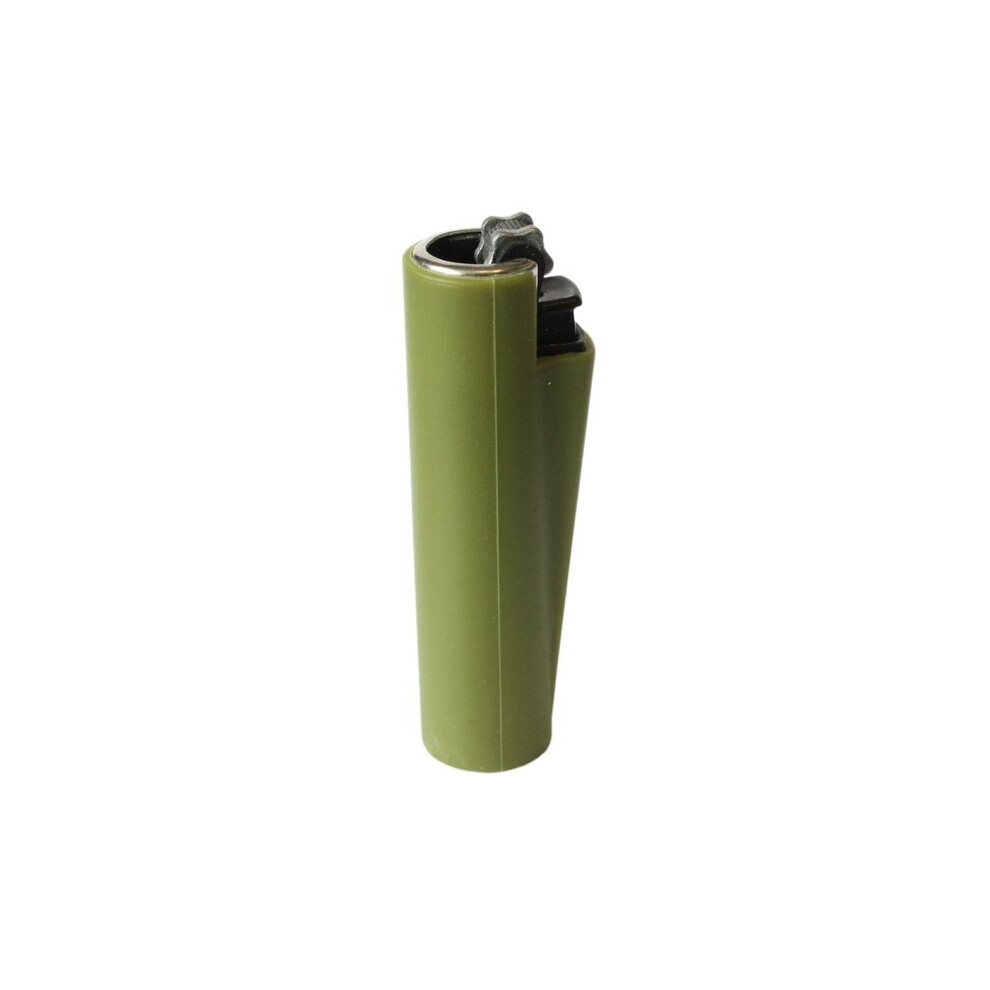 Clipper Refillable Pocket Lighter Soft Touch Rubber Green