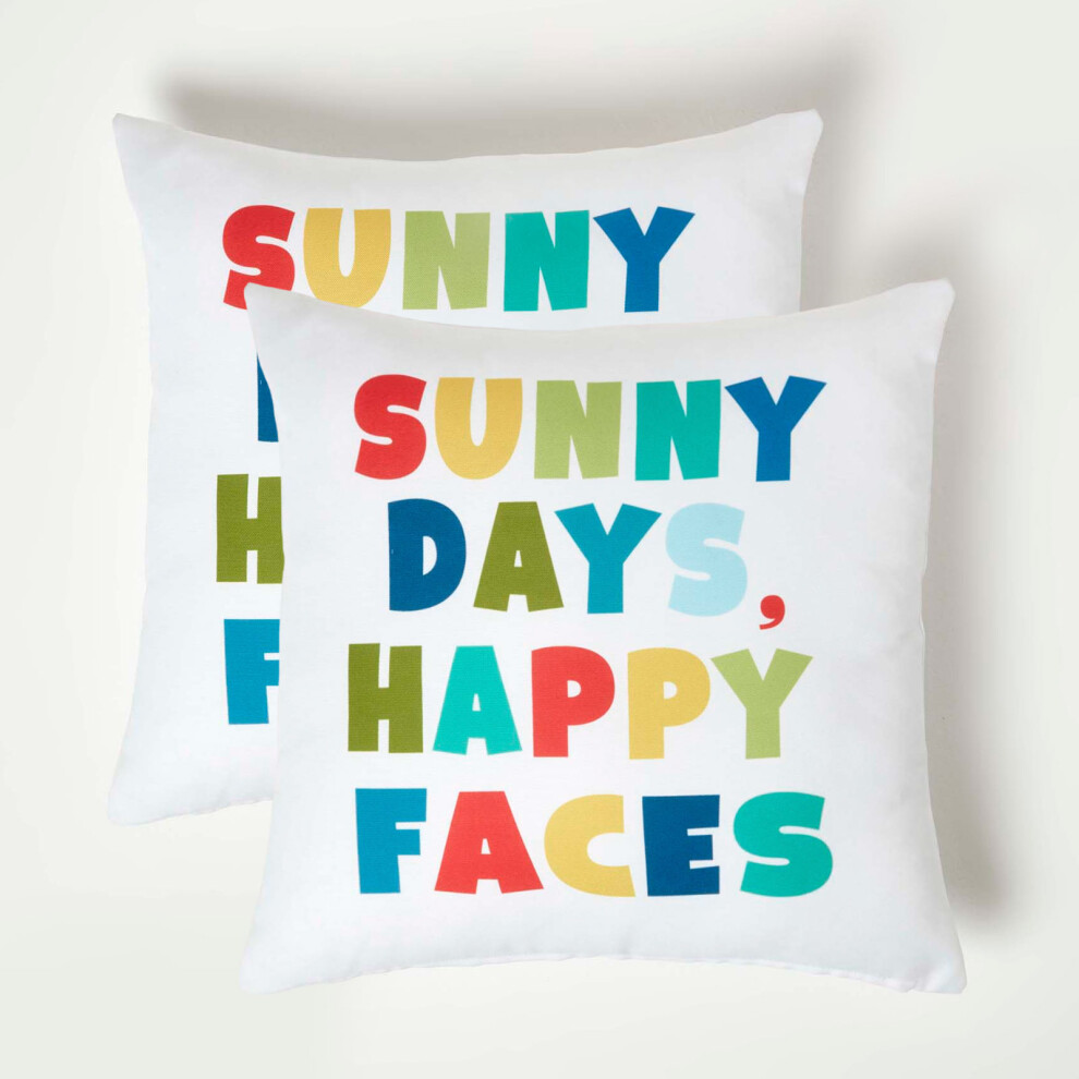 HOMESCAPES Sunny Days Outdoor Cushion 45 x 45 cm, Set of 2