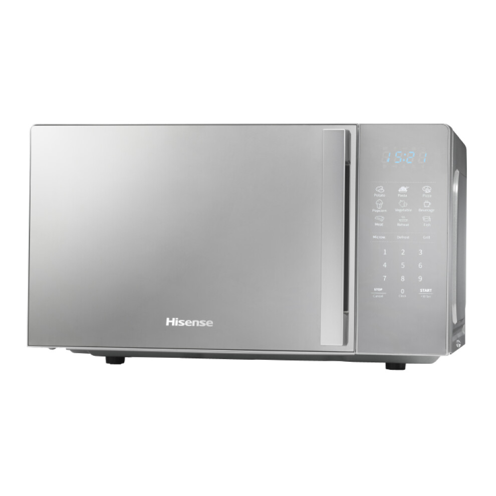 Hisense H20MOMSS4HGUK 26cm High, Freestanding Combination Microwave Oven - Mirror Silver