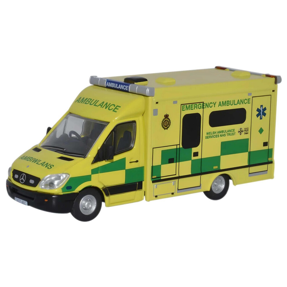 Oxford Diecast 76MA001 Mercedes Ambulance Wales OO Gauge