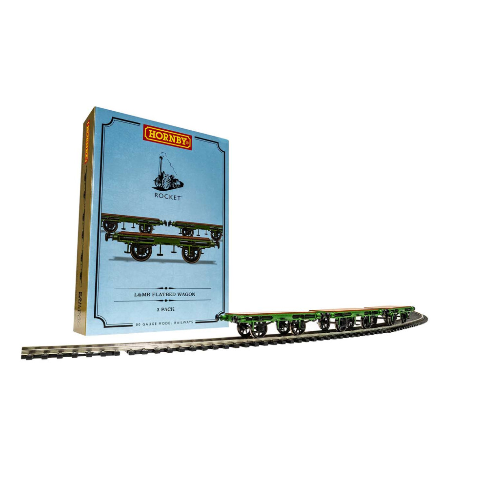 Hornby R60014 L&MR, Flat Bed Wagon Pack - Era 1 OO Gauge