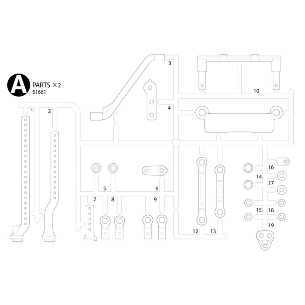 Tamiya RC 51661 TC-01 A Parts (Body Mounts) RC Spares Accessories