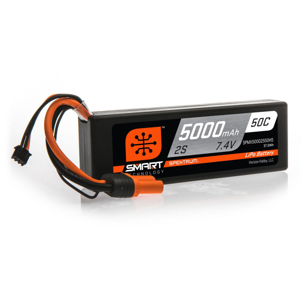 Spektrum 5000Mah 2S 7.4V 50C Smart Lipo Hardcase; Ic5 Spmx50002s50h5