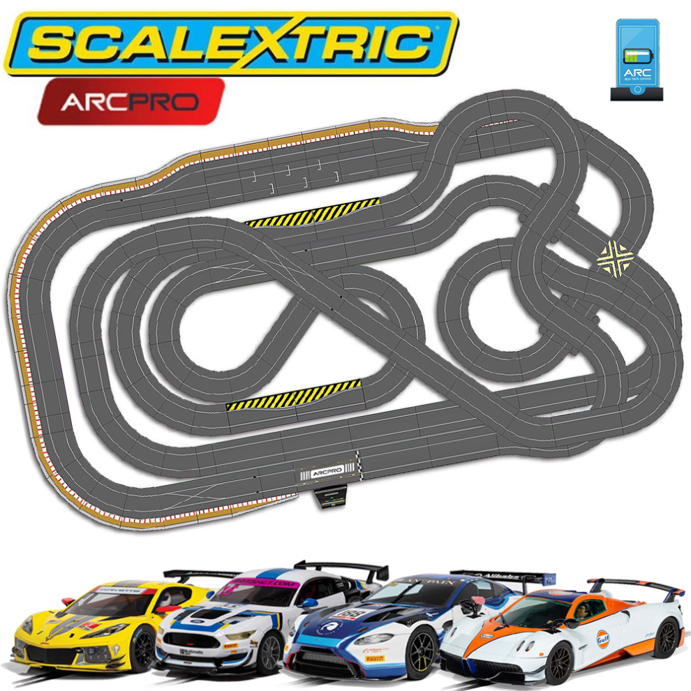 SCALEXTRIC Digital Bundle SL100 JadlamRacing Layout ARC PRO with 4 Cars