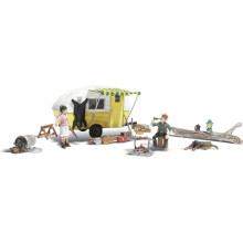 Ma & Pa's Trailer Haven Camping Trailer mit Figuren N-Mastab Woodland Scenics