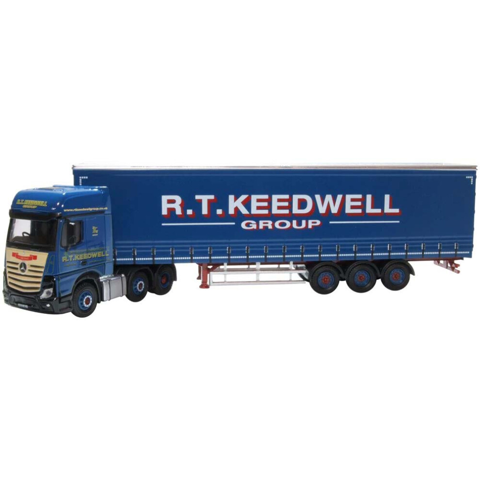 Oxford Diecast 76MB011 Mercedes Actros GSC Curtainside R T Keedwell OO Gauge-image-OPC-PDYV9DY-NEW