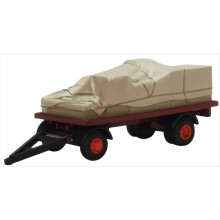 Oxford Diecast 76CTR002 Showground Canvassed Trailer Maroon/Red OO Gauge