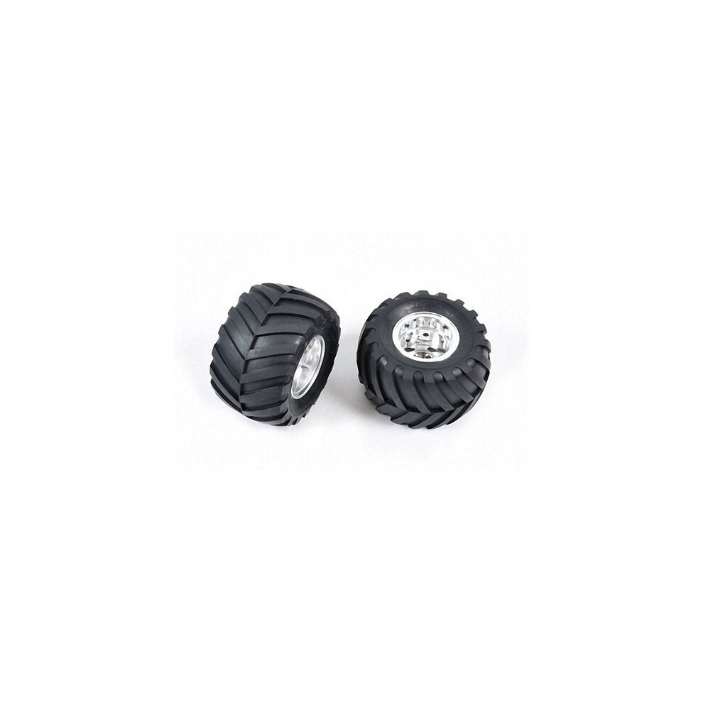 Tamiya 58242 Wild Willy 2/Mad Bull, 9805619/19805619 Rear Tire & Wheel (2 Pcs.)