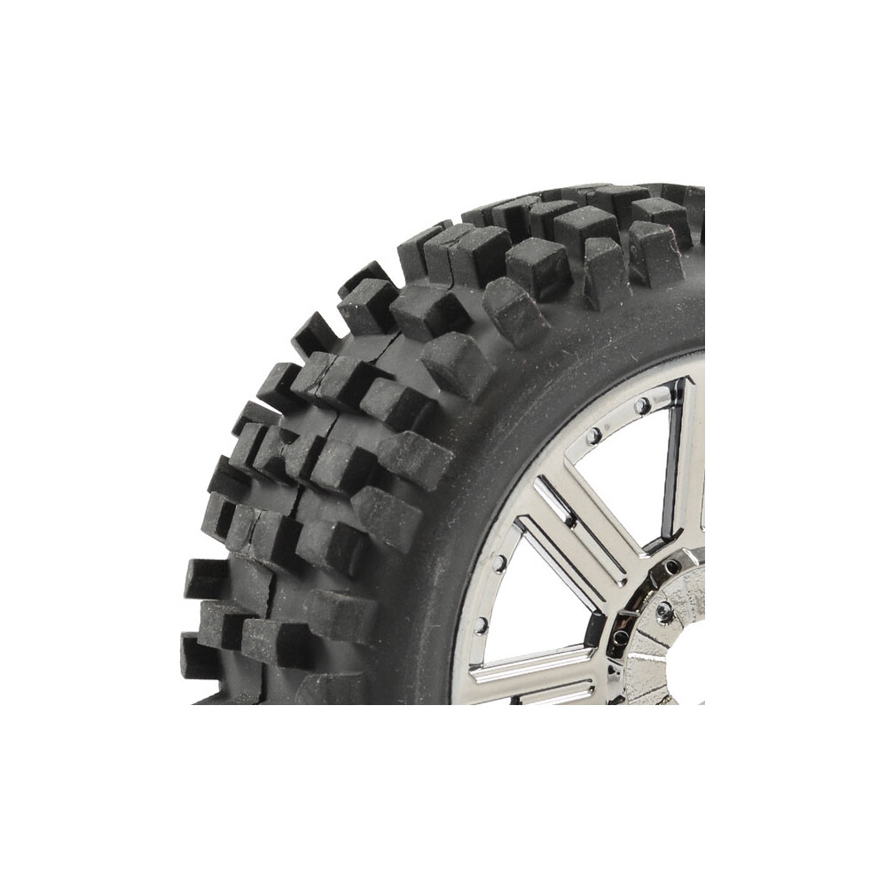 Fastrax 1:8 Rock Block Mounted On 8-Spoke Black Chrome (Pr) FAST1001BC-image-OPC-PDYVNDB-NEW