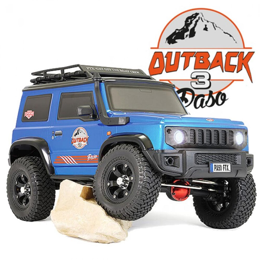 FTX Outback 3 Paso RC Car 1:10 RTR Trail Crawler Blue