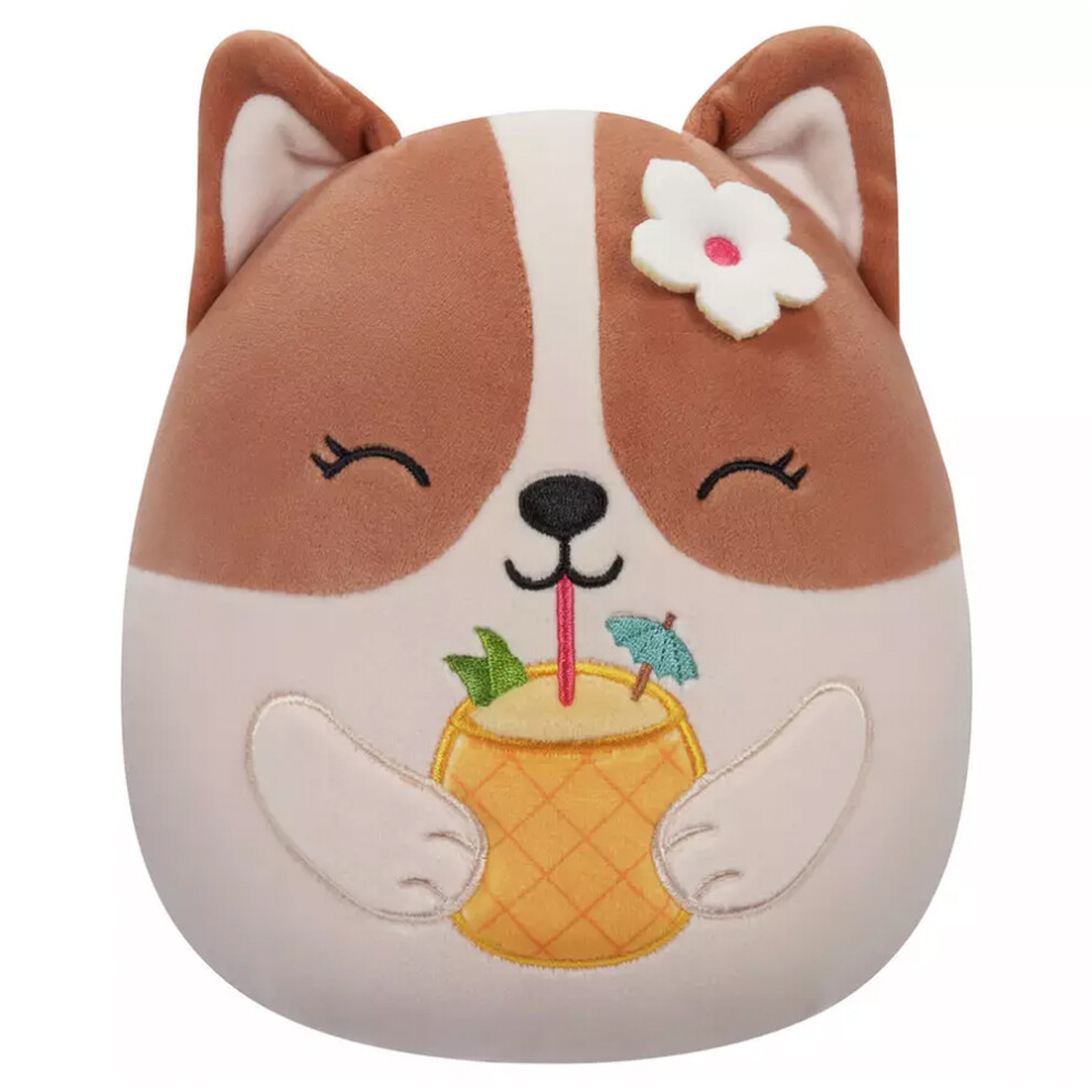 Photos - Other Toys Squishmallows Regina the Brown and White Corgi w/Pineapple 7.5" Plush Soft Toy