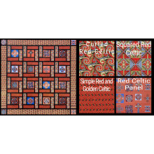 (Red Quilt) Full Kit of Celtic Squares Quilt Quilting