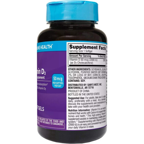 Member's Mark Vitamin D3, 50 mcg, 400 ct. 1