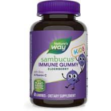 Nature's Way Sambucus Immune Gummies, Elderberry, Vitamin C, Vitamin D3, Zinc, 120 ct.