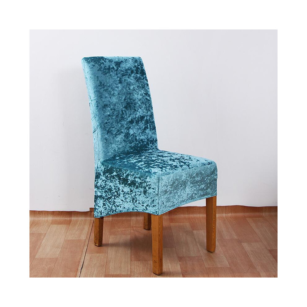 (duck egg blue) set of 4 Crushed Velvet Dining Chair Covers