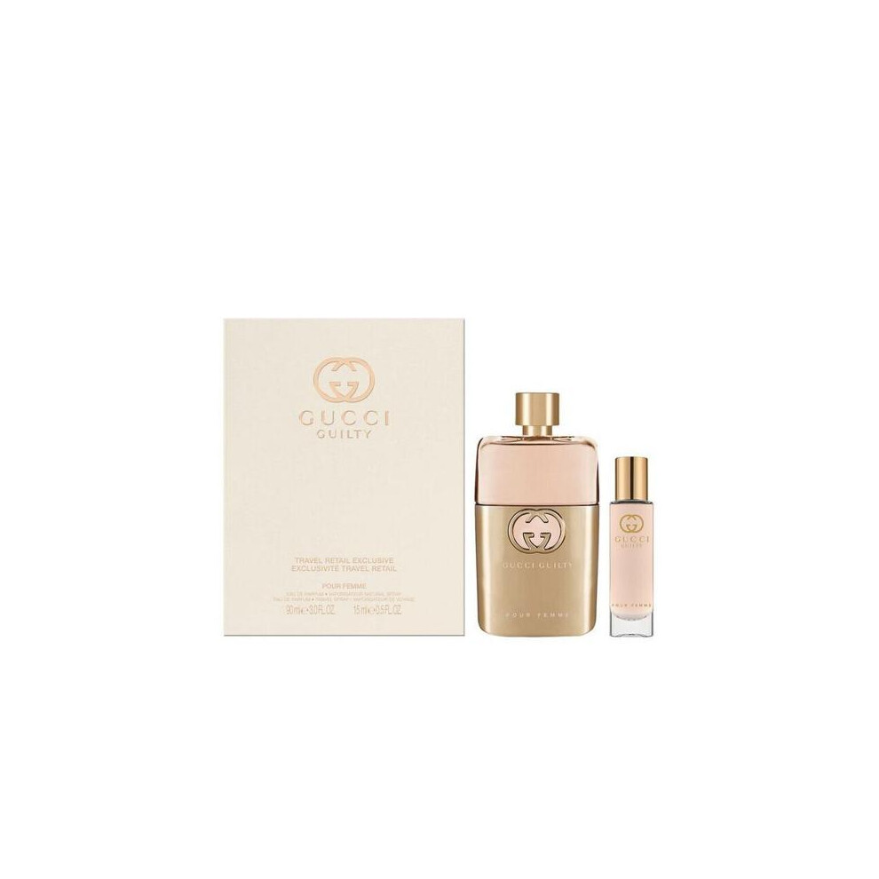 Gucci Guilty Pour Femme 2 Pcs Set: 3 Oz Eau De Parfum Spray + 0.5 Eau De Parfum Spray (Travel)