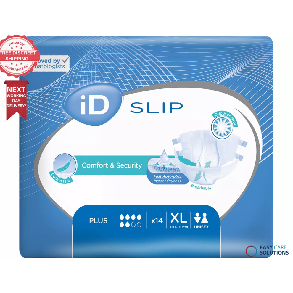 iD Slip Plus - Extra Large - Pack of 14 Incontinence Slips Cotton Feel