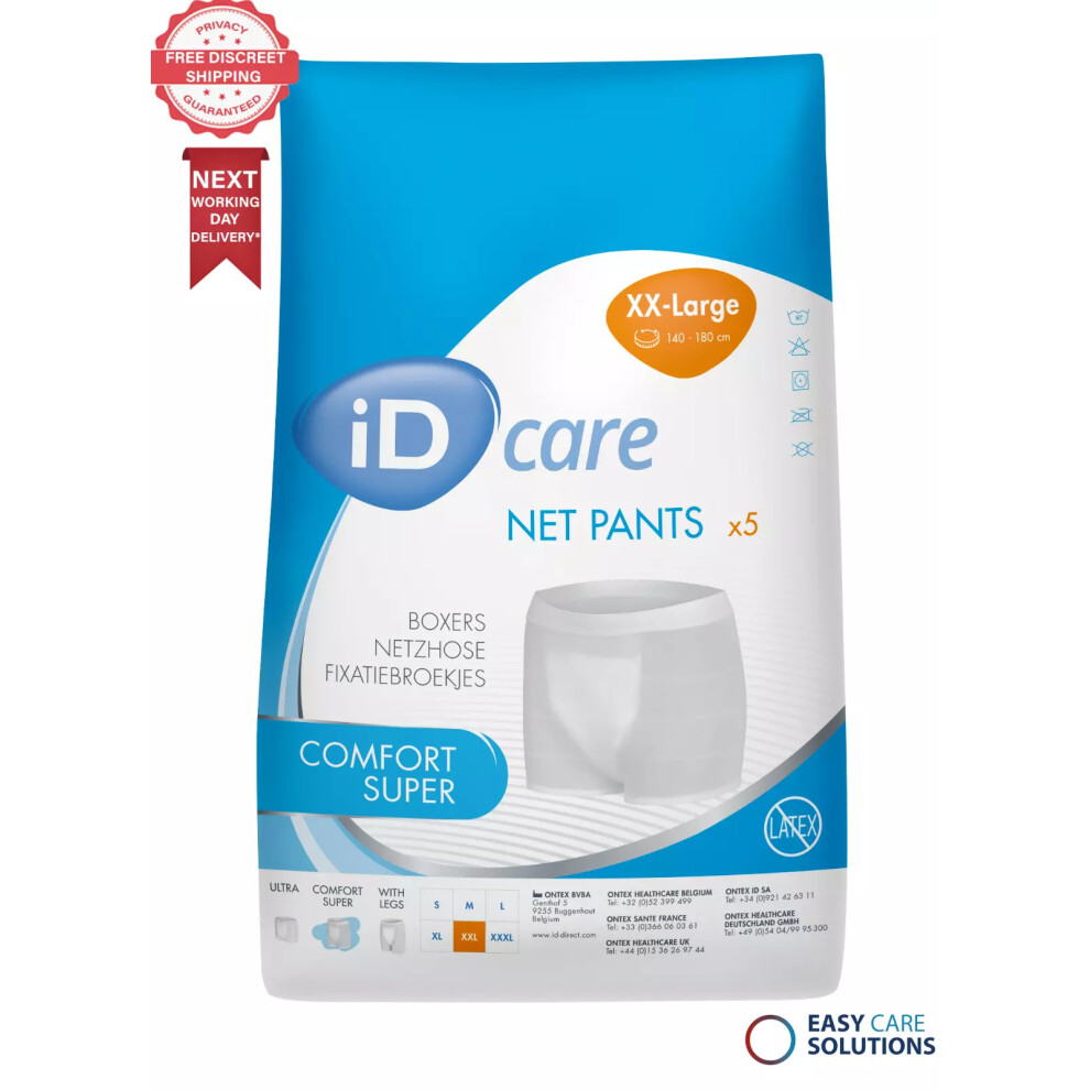 iD Care Comfort Super - Extra Extra Large Pack of 5 Net Pants For Pads