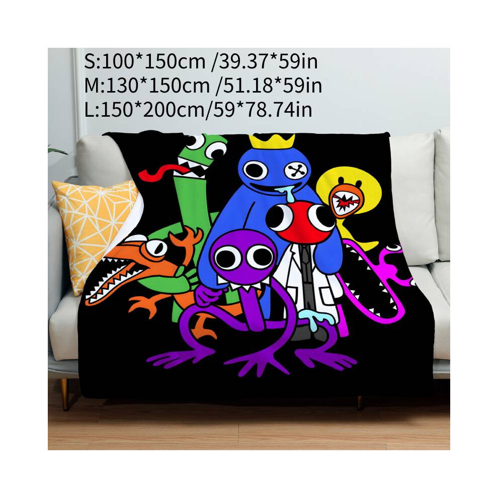 (L) Theme Rainbow Friends Flannel Blanket Office Sofa Bed Warm Soft Blanket Winter
