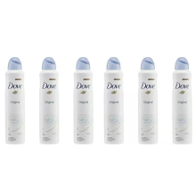 6 x 250ml Dove Women Deodorant Spray Original