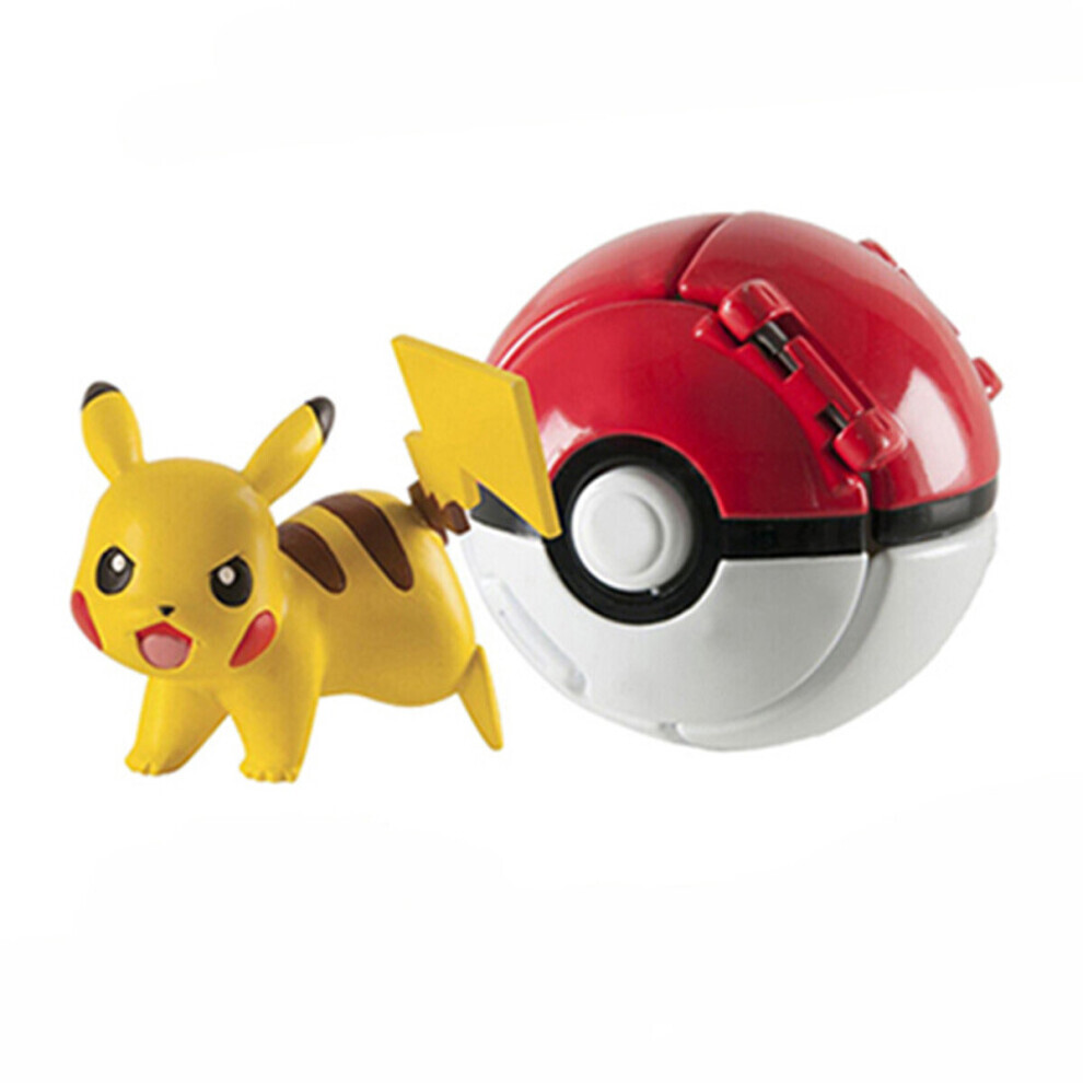 (Pikachu & Pokeball) Pokemon Ball POP Throw Poke Balls Pikachu Cosplay Fun Toys Pokeball Kids Gift