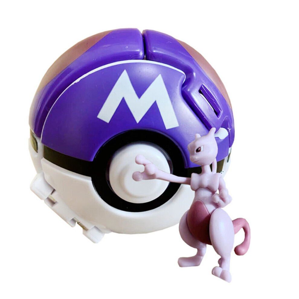 (Mewtwo & Master Ball) Pokemon Ball POP Throw Poke Balls Pikachu Cosplay Fun Toys Pokeball Kids Gift