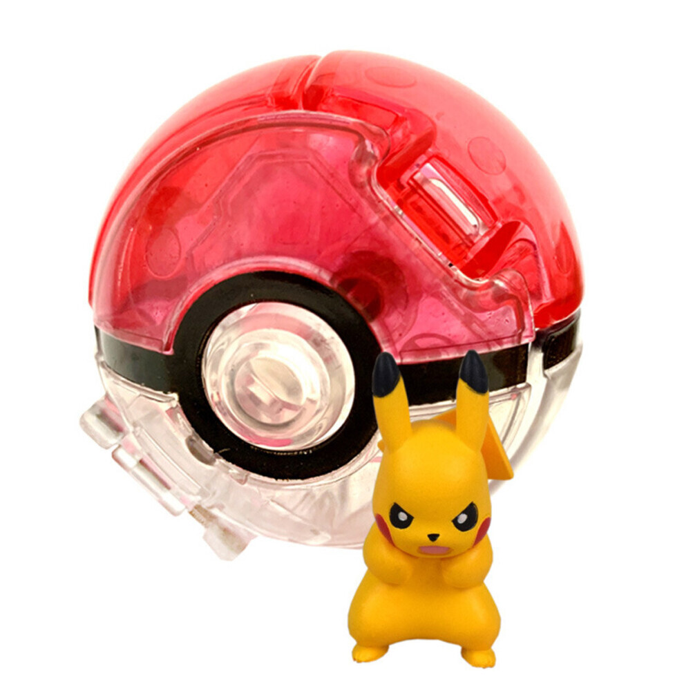 (Thunderbalt Pikachu & Pokeball) Pokemon Ball POP Throw Poke Balls Pikachu Cosplay Fun Toys Pokeball Kids Gift