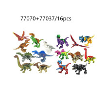 (Set3-16 delar) 8 delar Jurassic World Park-dinosaurie byggklossfigur barnleksaker presentset