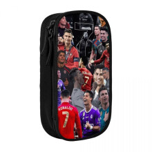 (5) Ronaldo Fashion Football Pencil Case CR7 Pen Box Bag Girls Boys Large Storage Students School Cosmetic Pencilcases