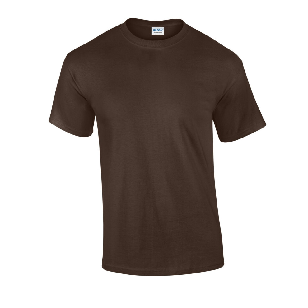 (M, Dark Chocolate) Gildan Mens Ultra Cotton T-Shirt