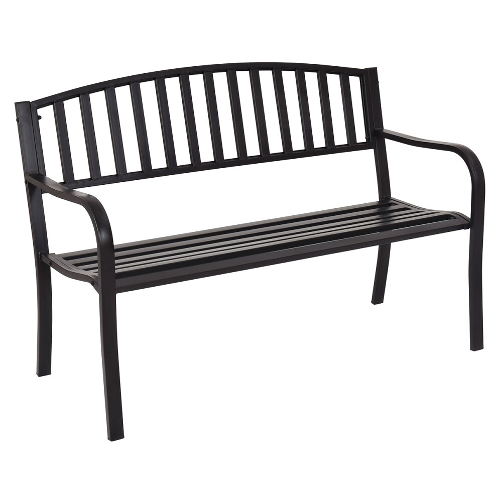 Steel Garden Bench Outdoor Bench w/ Streak Design Robust Steel Frame