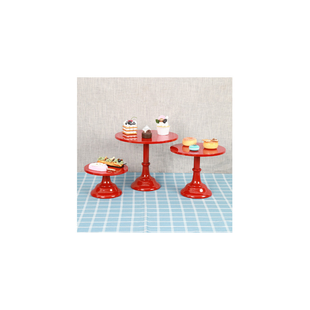 (Big red set) European Metal Cake Stand Milk Tea Shop Dessert Snack High Tray