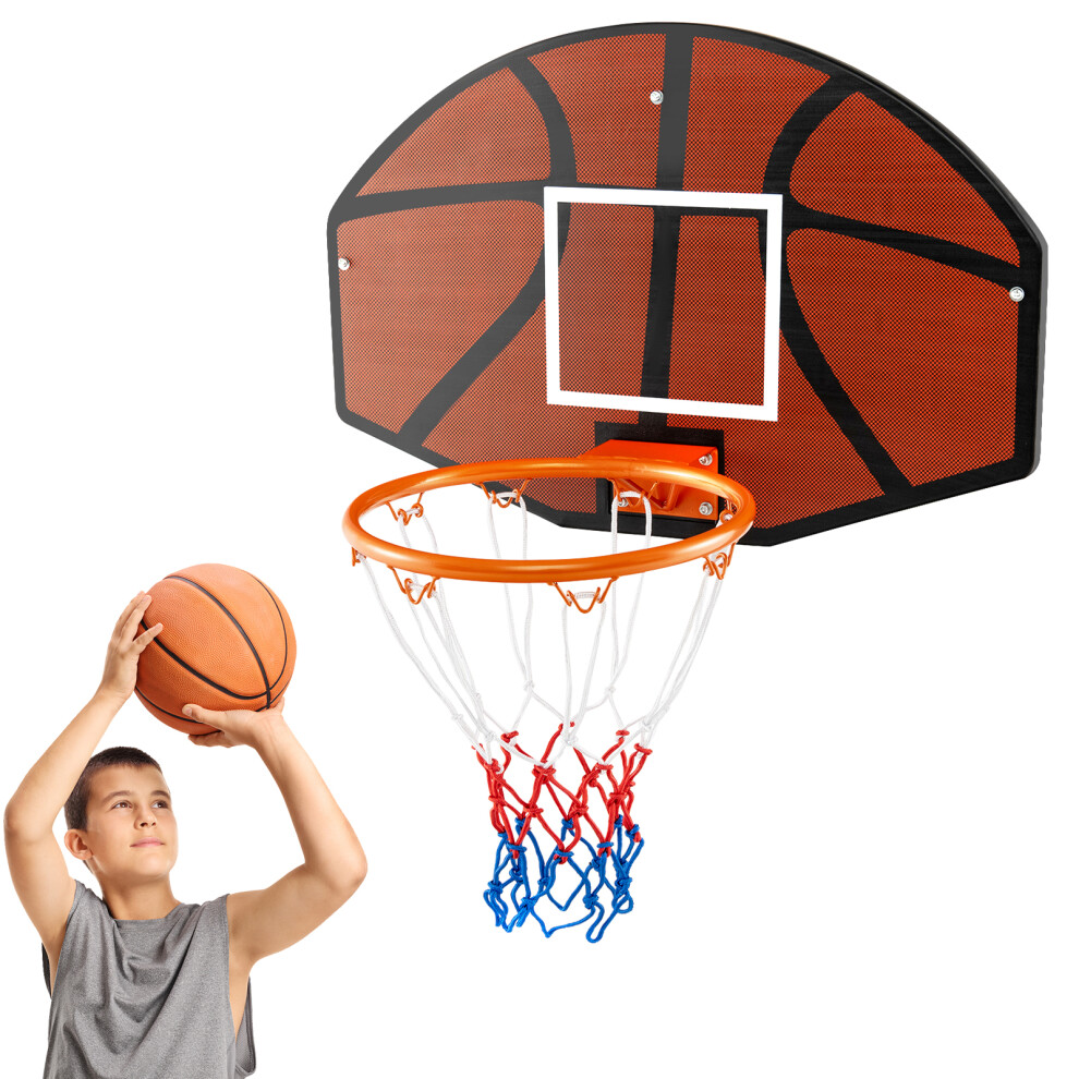 Basketball Hoop Wall Mounted Basketball Set w/ Shatter-proof Backboard