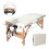 Vesgantti (Beige White) Portable 3-Section Massage Bed Table 1