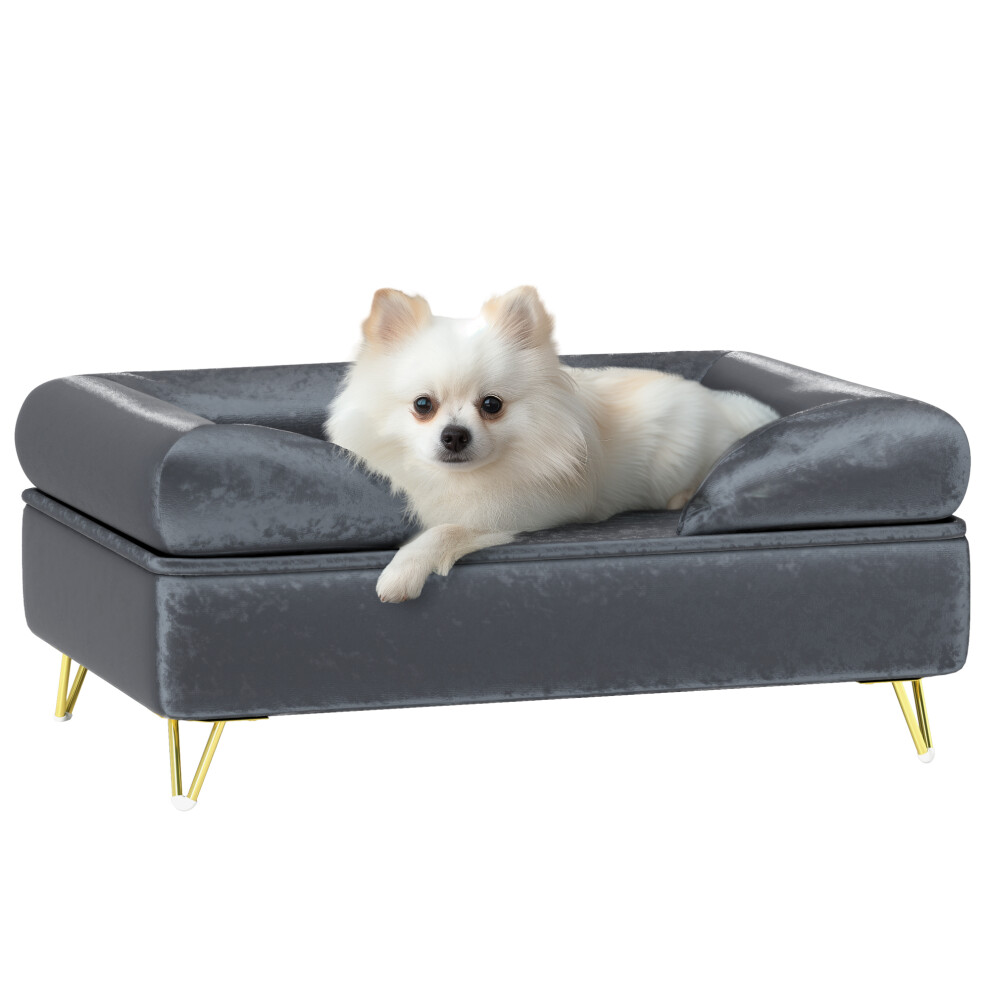 Dog Sofa Pet Couch w/ Removable Backrest For Small Medium Dogs