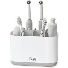 Joseph Joseph Easy-Store - Large Toothbrush Holder Caddy, Bathroom Storage - White/Grey