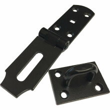 Dzina Safety Hasp & Staple 200mm x 45mm x 3mmn (8 x 1.3/4 Inch) Black Pack of 1