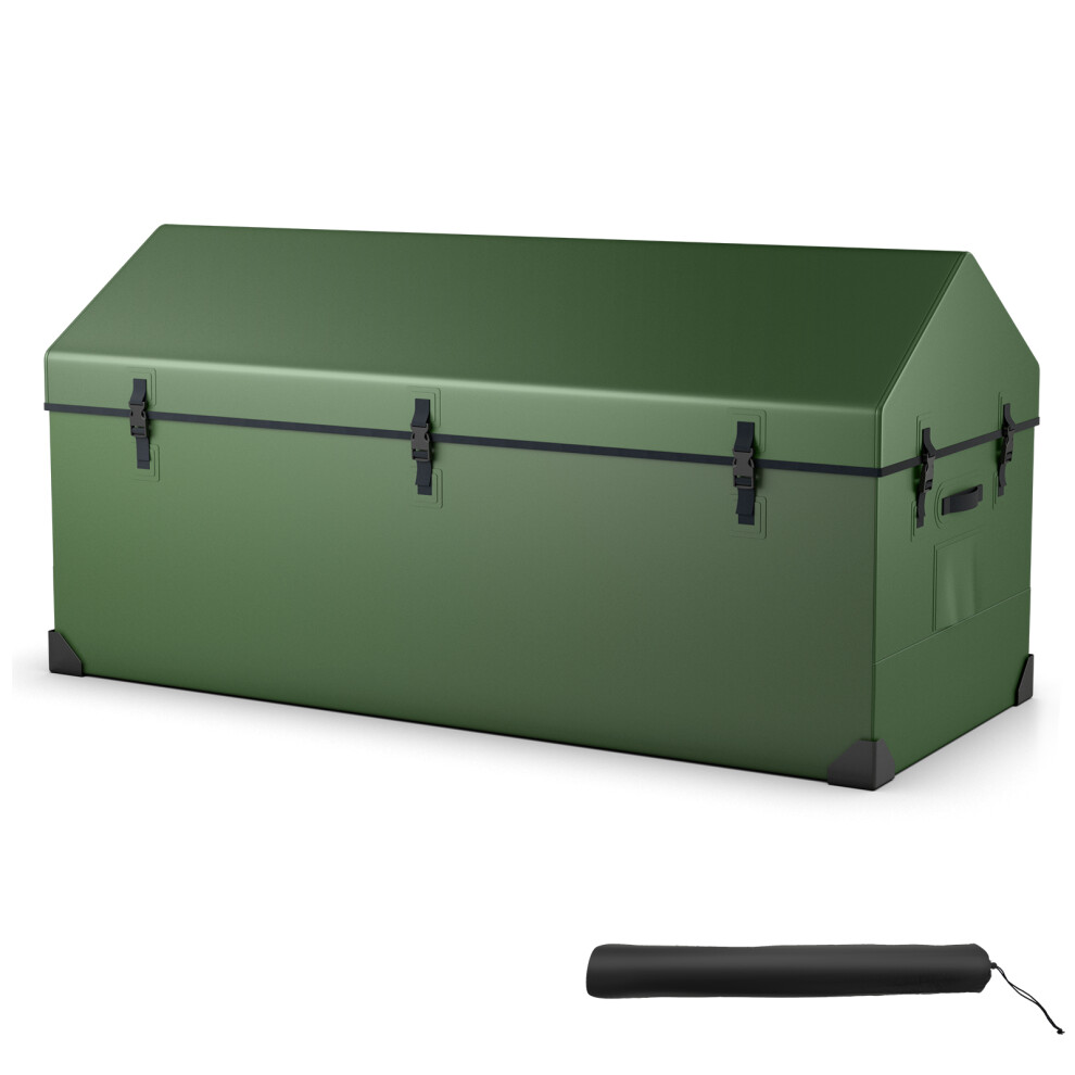 Waterproof Outdoor Storage Box Tarpaulin Deck Box w/ Ventilated Window