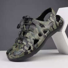 (22008 camouflage, UK 6) UK Men Flats Summer Sandals Men Outdoor Fashion Non-slip Closed Toe Casual Shoes