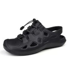 (Black, UK 6.5) UK Men Flats Summer Sandals Men Outdoor Fashion Non-slip Closed Toe Casual Shoes