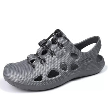 (Grey, UK 7) UK Men Flats Summer Sandals Men Outdoor Fashion Non-slip Closed Toe Casual Shoes
