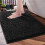 (Black Bath Mat) Chenille Bath Mats Shower Floor Mat Bathroom Rug 1