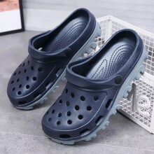 (UK 8--EU 42, Blue&Gray) Mens Garden Clogs Slip on Mules Sandal Beach Pool Chef Hospital Size 3-14 New