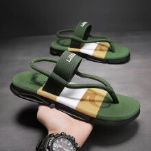 (EU 40 (Foot length:9.6"~9.8"), Green) UK Men's Summer Outdoor Beach Sandals Flip-Flops Holiday Slippers Non-slip Shoes