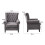Living And Home (Grey) Tufted Upholstered Wingback Armchair 7